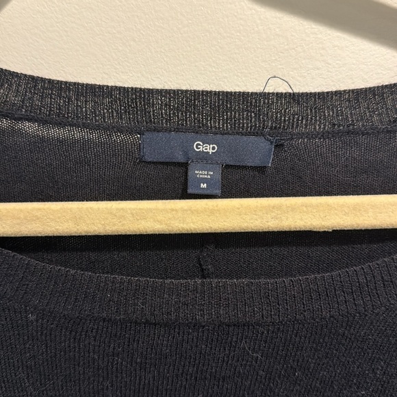 GAP Scoop Neck Crewneck Navy Blue Lightweight Sweater Sz M - Picture 4 of 4